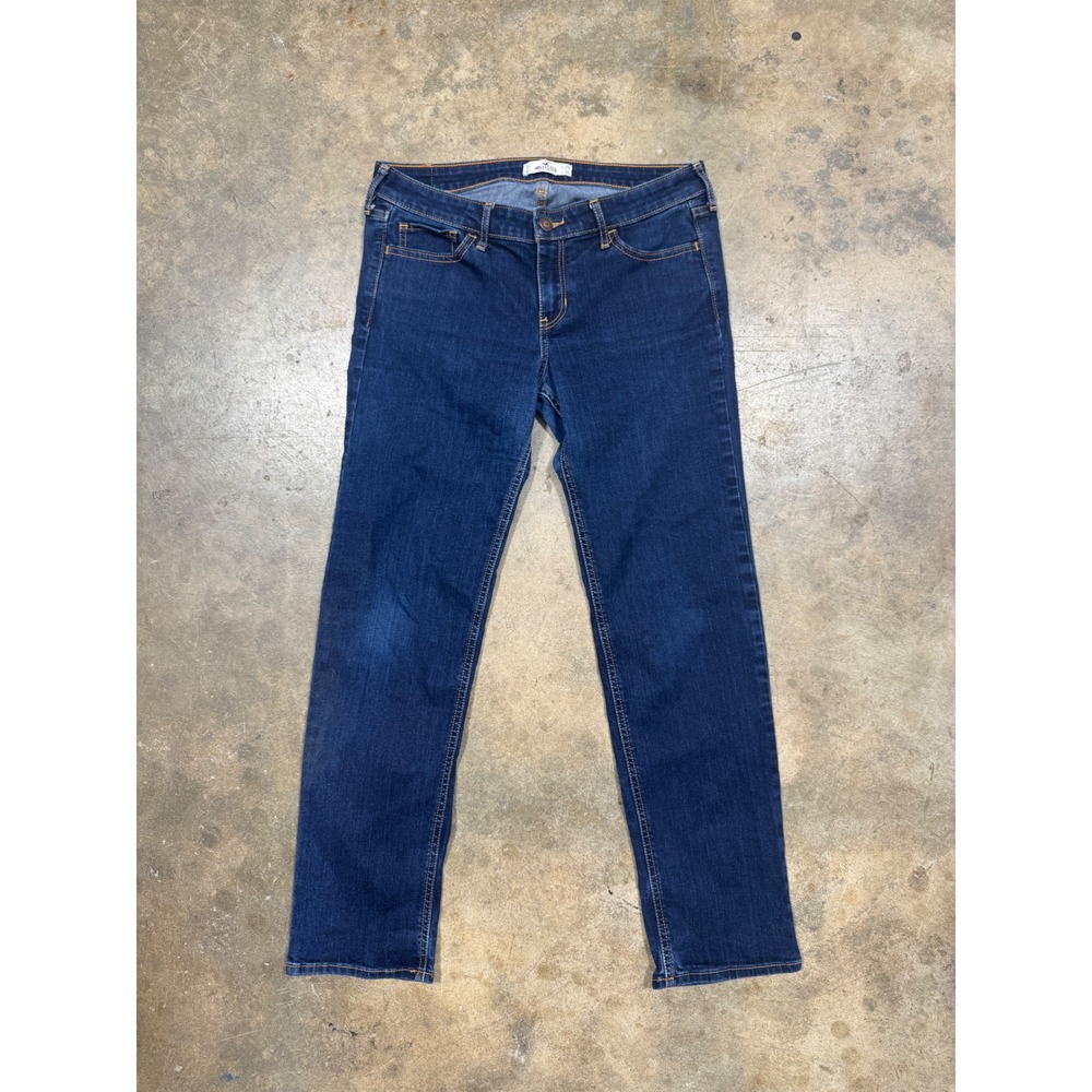 Hollister Straight Leg Jeans Womens 9S W29 L30 Dark Wash Good Low Rise Denim‎